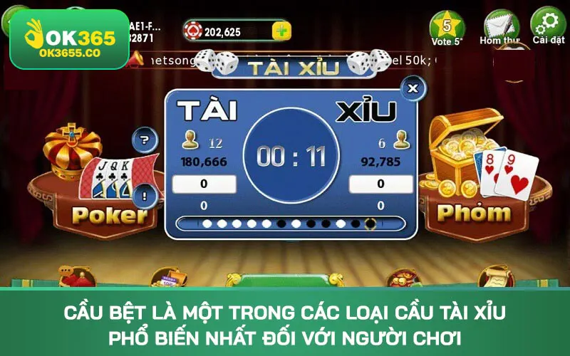 Cầu bệt là một trong các loại cầu tài xỉu phổ biến nhất đối với người chơi