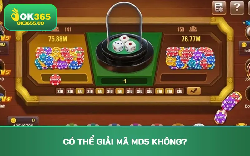 Có thể giải mã MD5 không?