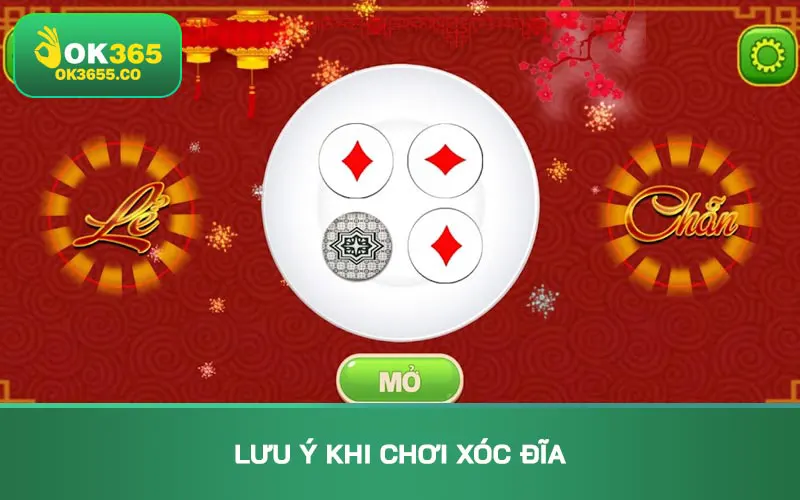 Lưu ý khi chơi xóc đĩa