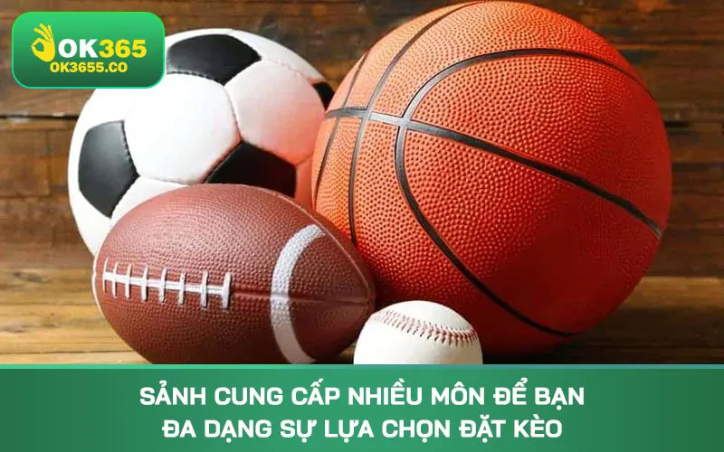 Sảnh cung cấp nhiều môn để bạn đa dạng sự lựa chọn đặt kèo